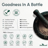 ForestLeaf etiqueta legible con dosis 400 mg y detalles del producto