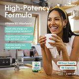 ForestLeaf etiqueta nutricional en primer plano que destaca 400 mg riboflavina