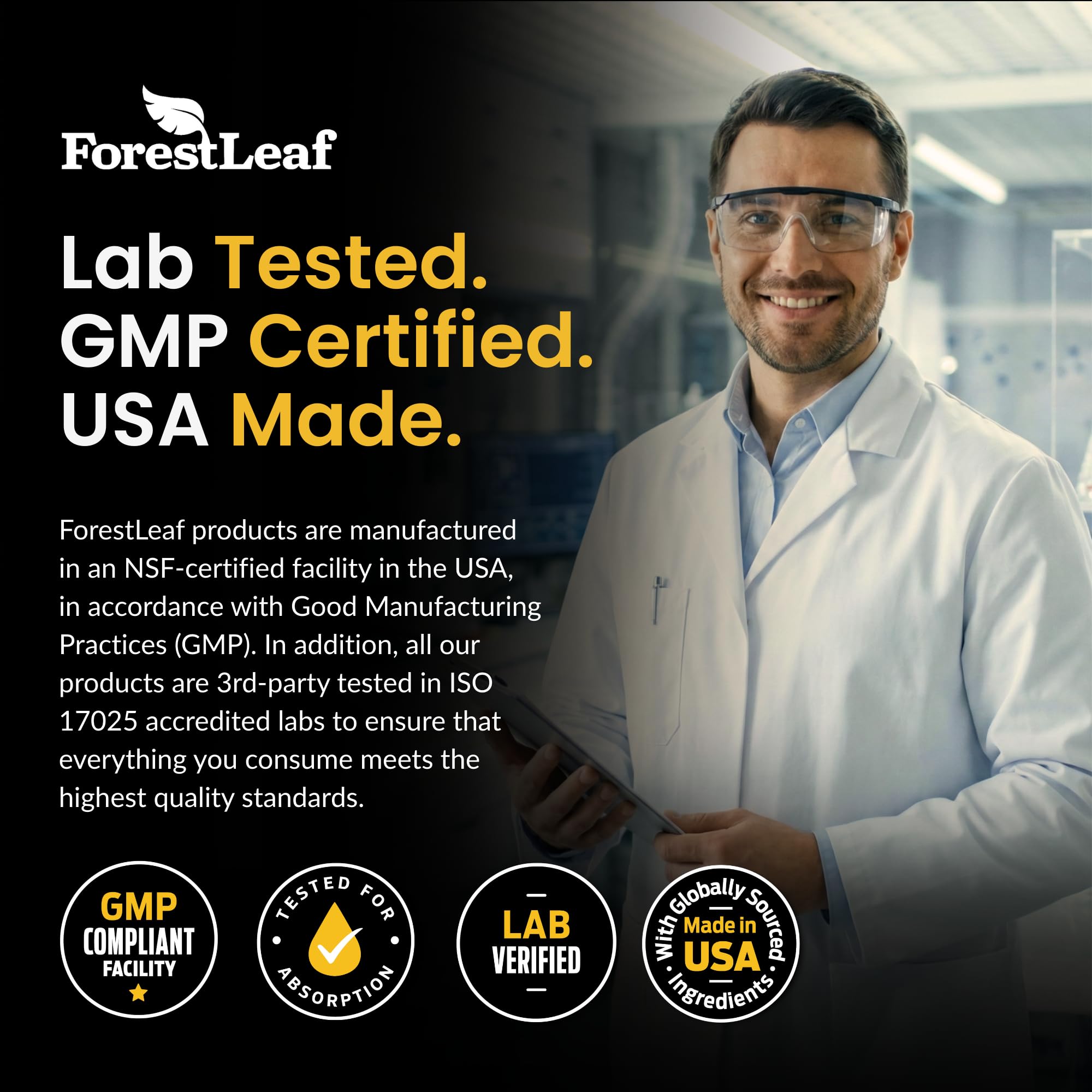 ForestLeaf etiqueta clara con monohidrato puro sin aditivos