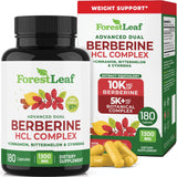ForestLeaf frasco delantero mostrando diseño y cantidad 180 cápsulas