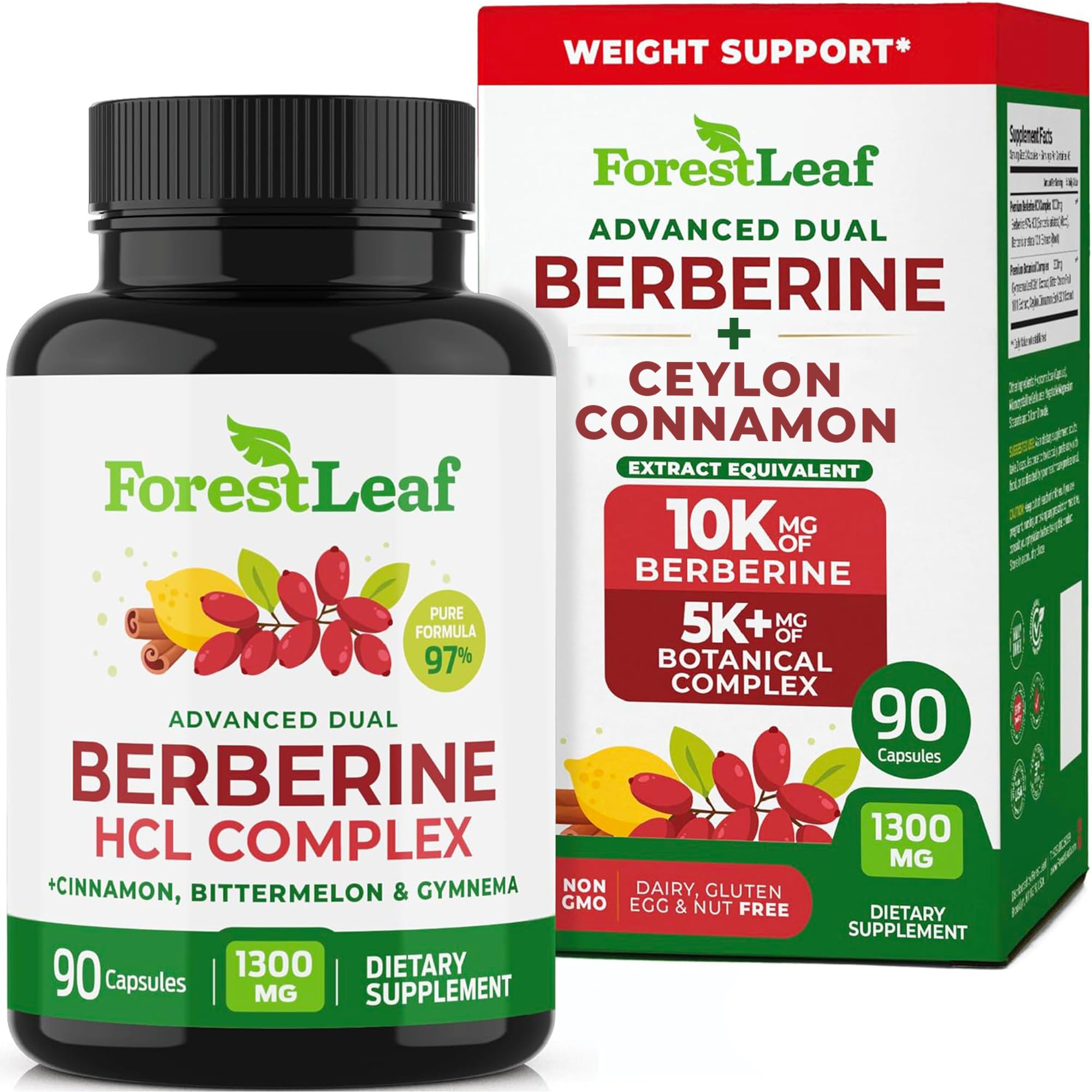ForestLeaf frasco frente mostrando etiqueta clara y beneficio de alta potencia