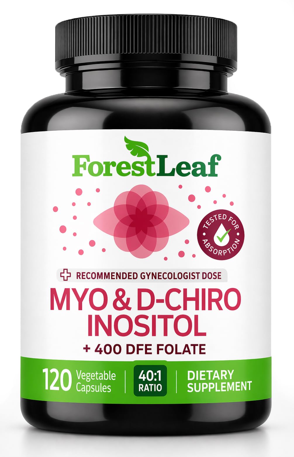 ForestLeaf envase frontal mostrando nombre y beneficio para equilibrio hormonal