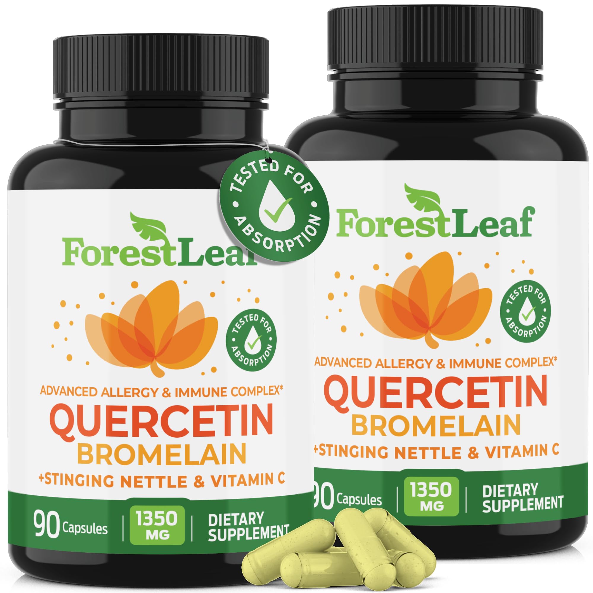 ForestLeaf envase frontal mostrando la mezcla quercetina para confianza
