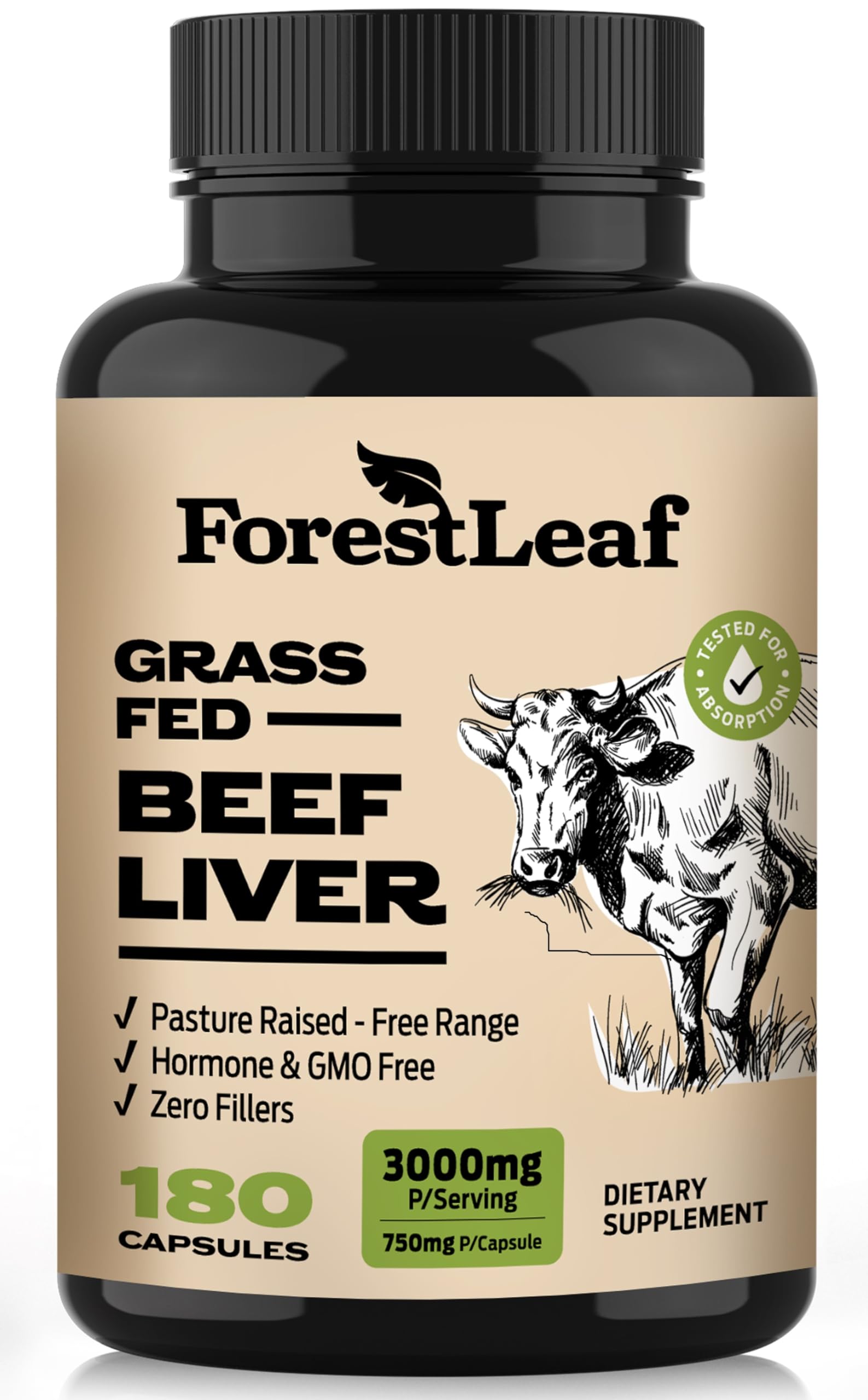 ForestLeaf envase frontal mostrando cápsulas y beneficios claros