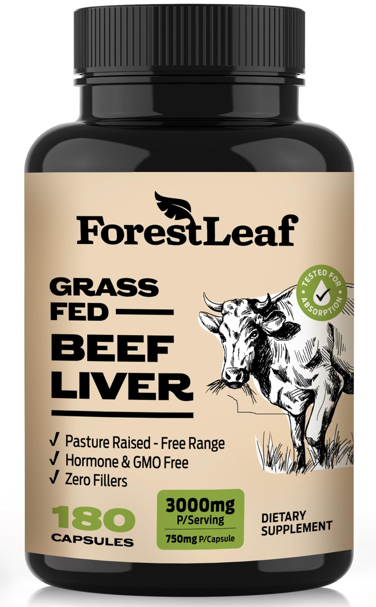 ForestLeaf envase frontal mostrando cápsulas y beneficios claros