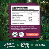 ForestLeaf cápsulas junto a semillas de lino orgánico, beneficio de fibra y omega-3