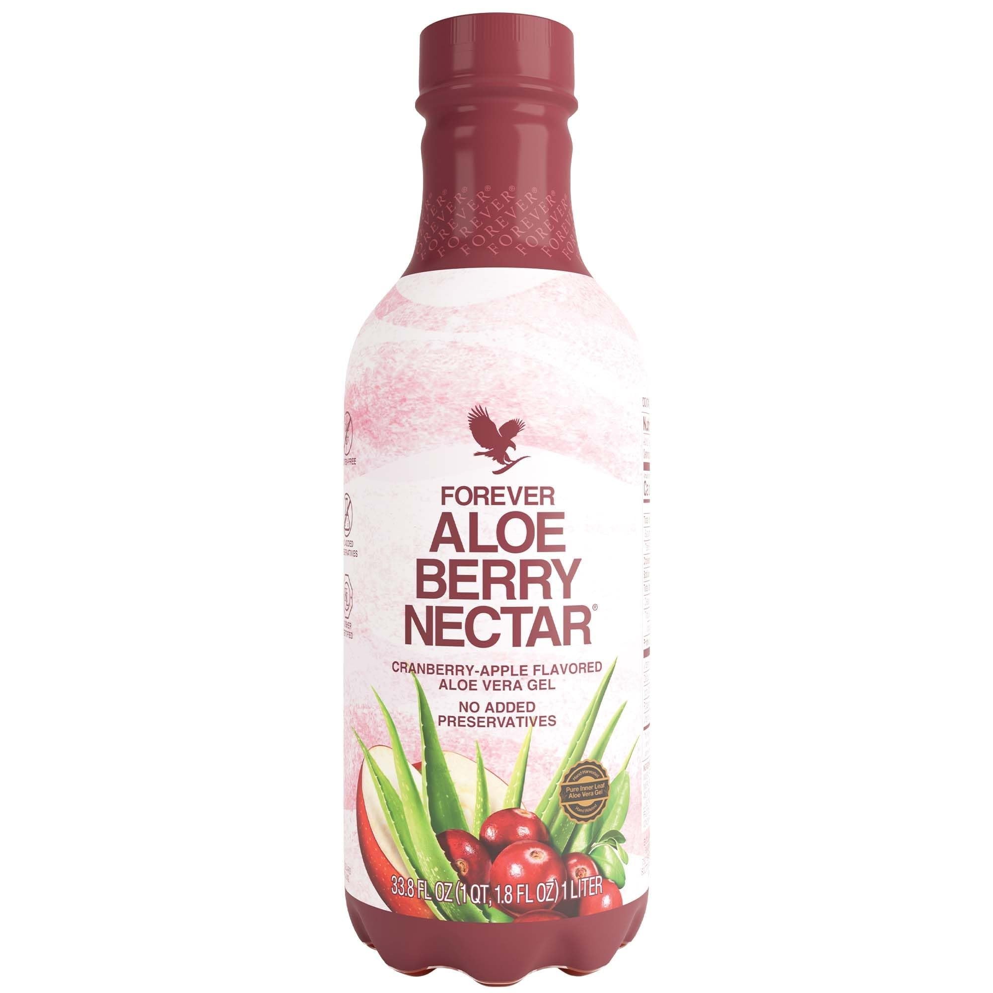 Forever Living botella frontal mostrando etiqueta y volumen 1L, fácil identificación