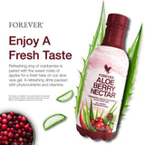 Forever Living botella junto a objetos cotidianos para mostrar escala 1 litro