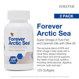 Forever Living Arctic Sea cápsula en mano indicando tamaño real y comodidad al tragar