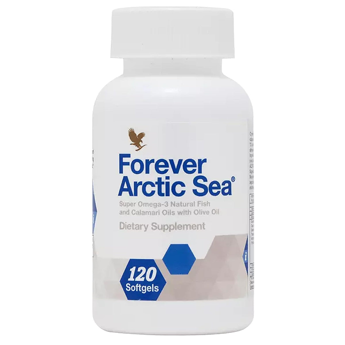 Forever Living frasco delantero mostrando 120 cápsulas y beneficios claros