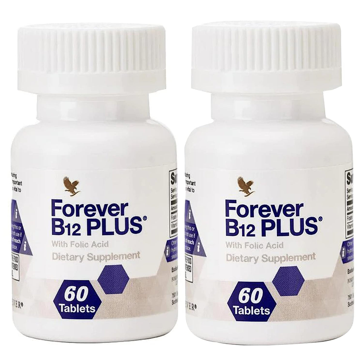 Forever Living B12 Plus frente del envase mostrando etiqueta clara y beneficios