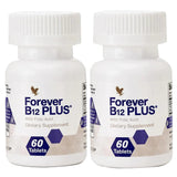 Forever Living B12 Plus frente del envase mostrando etiqueta clara y beneficios