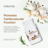 Forever Garlic-Thyme softgel junto a moneda para comparar tamaño