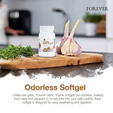 Forever Garlic-Thyme etiqueta con lista de ingredientes visible y clara
