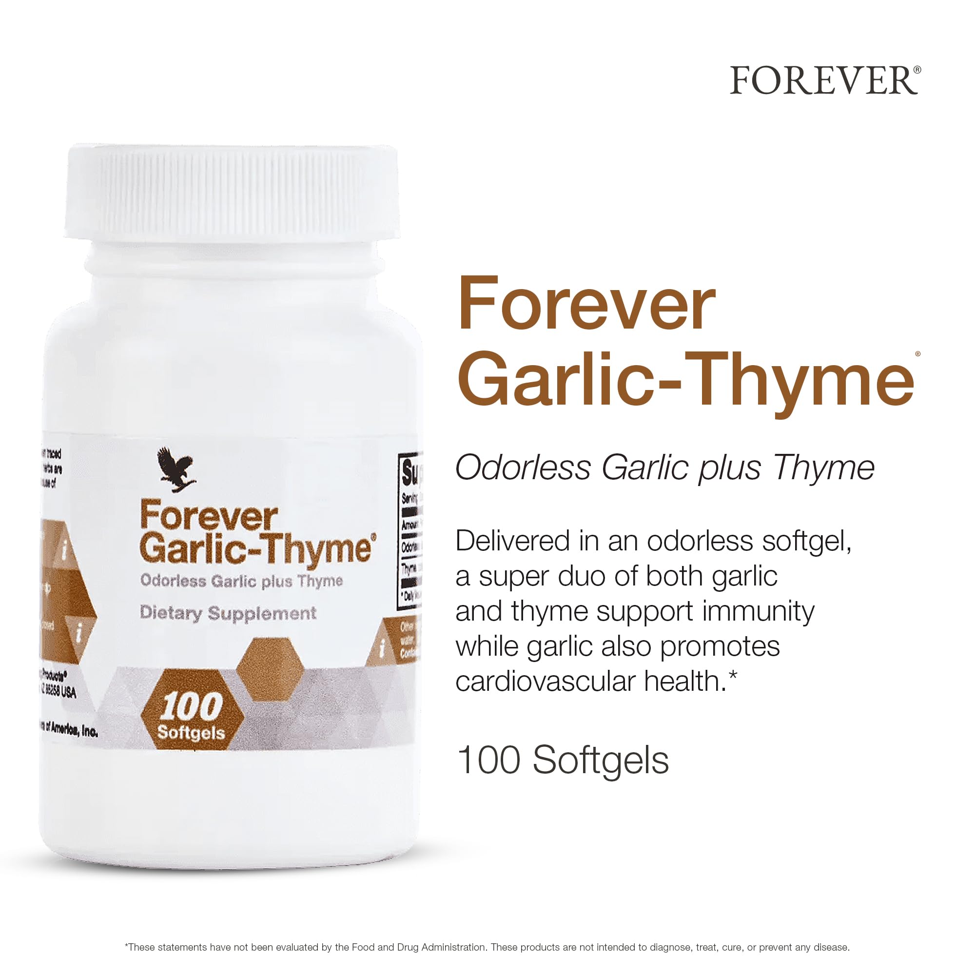 Forever Garlic-Thyme textura brillante del softgel para fácil digestión
