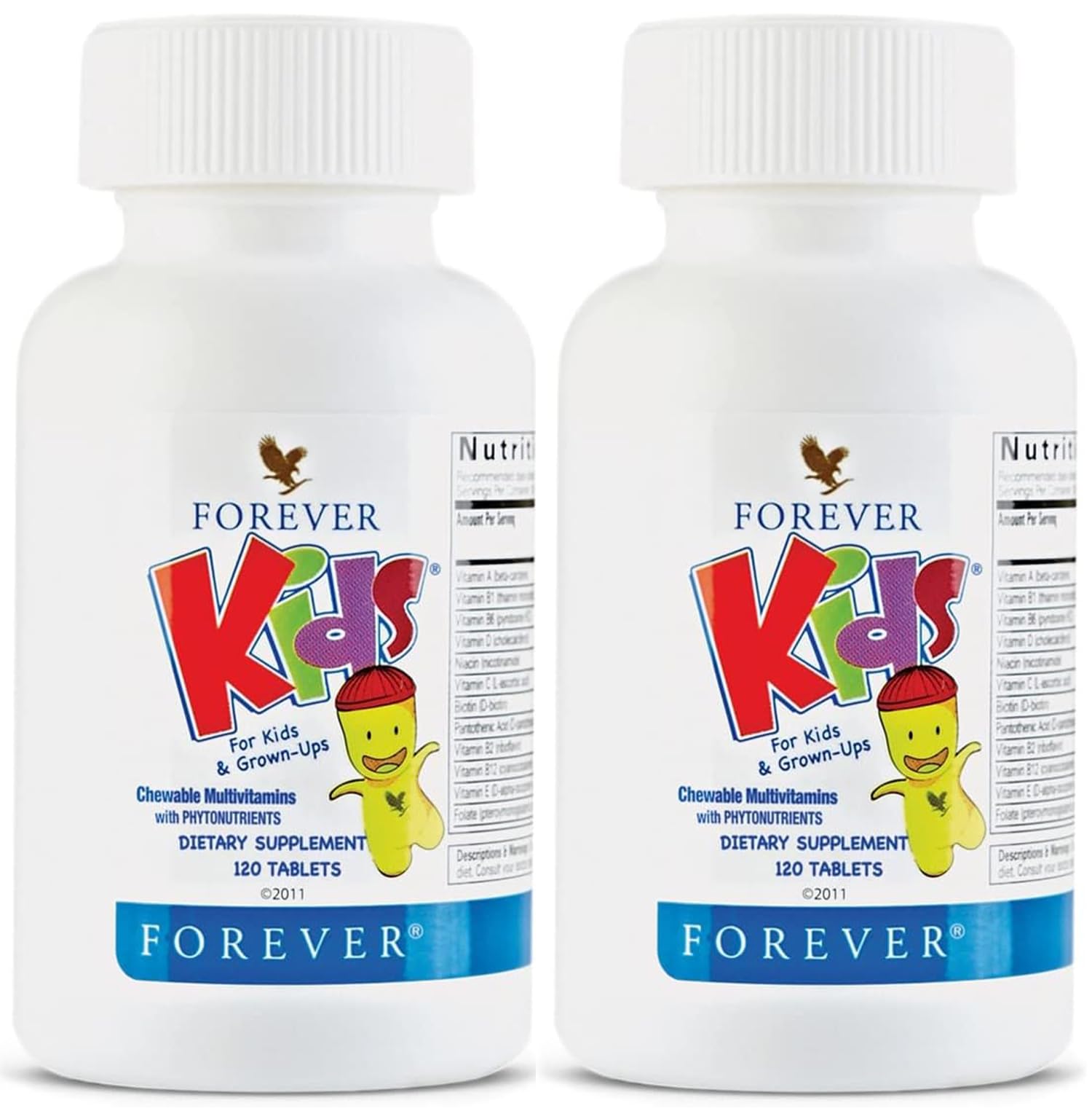 Forever Living frasco frontal del multivitamínico uva, presentación clara y atractiva