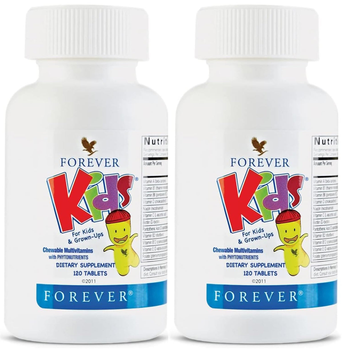 Forever Living frasco frontal del multivitamínico uva, presentación clara y atractiva
