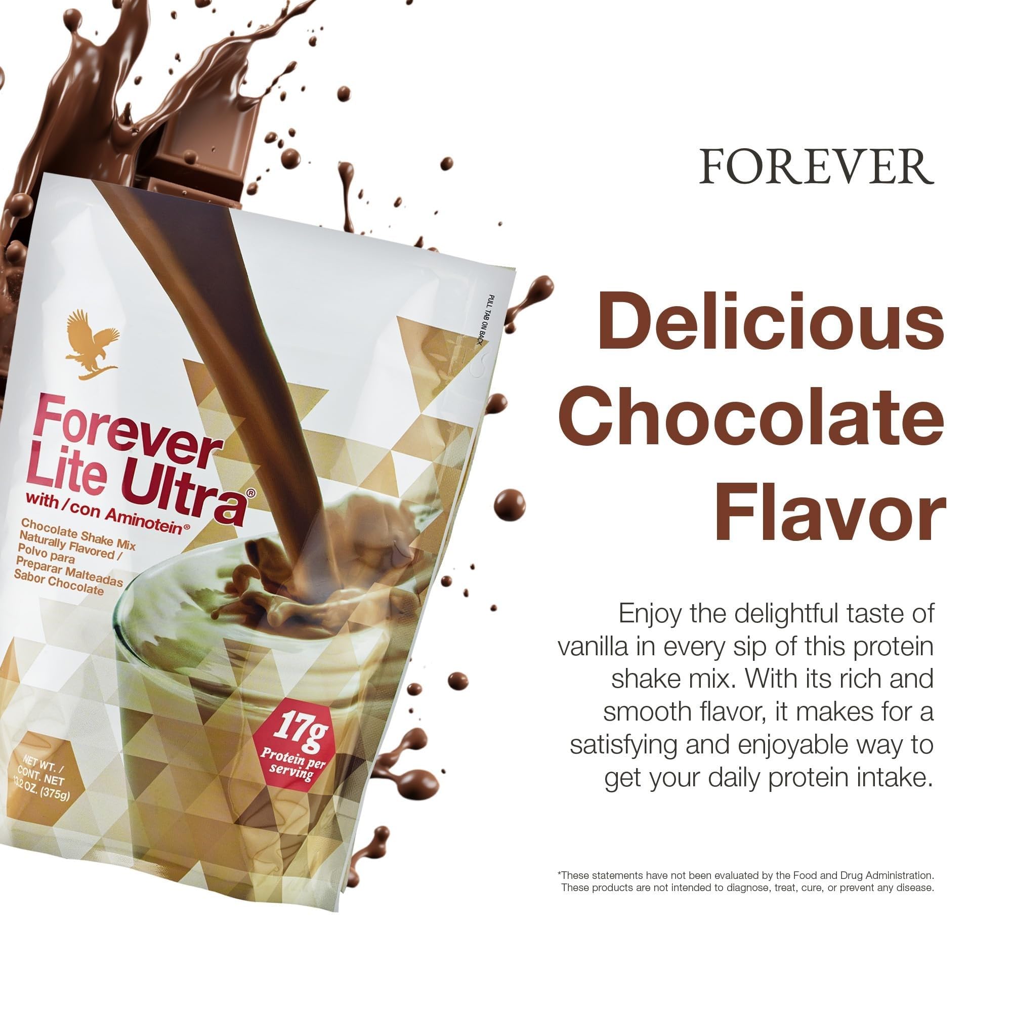 Forever Living etiqueta nutricional enfocada en aminoácidos y bajo carbohidrato