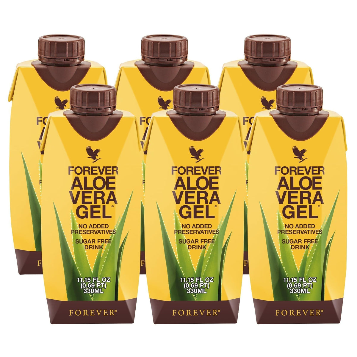 Forever Living gel aloe vista frontal mostrando etiqueta y botella, confianza de marca