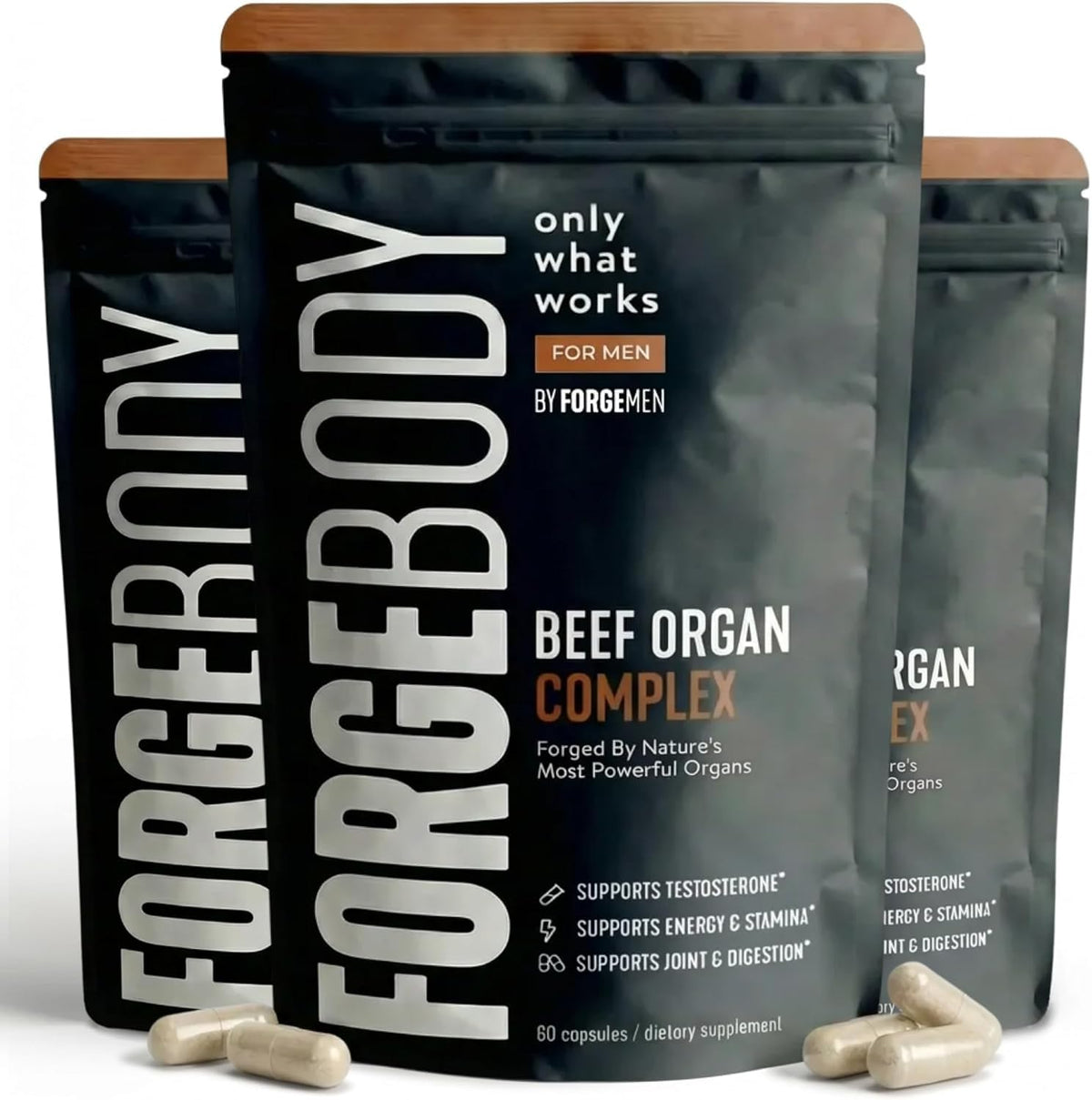 FORGEMEN botella frontal del producto que muestra diseño y duración de 3 meses