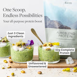Form Pureblend en batidora en uso aportando proteína sin cambiar sabor