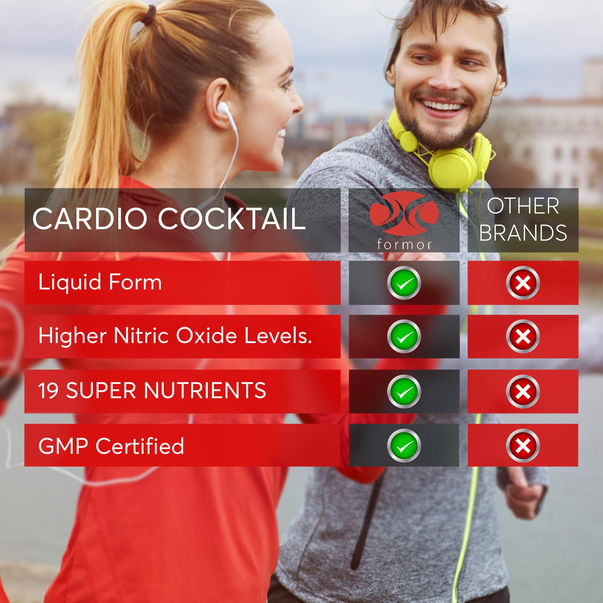 ForMor Cardio Cocktail etiqueta con ingredientes y beneficios visibles