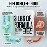 Cuchara midiendo porción de Formula 369 para controlar gramos de carbohidratos