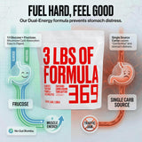 Formula 369 scoop servido en vaso preparado en agua para consumo inmediato