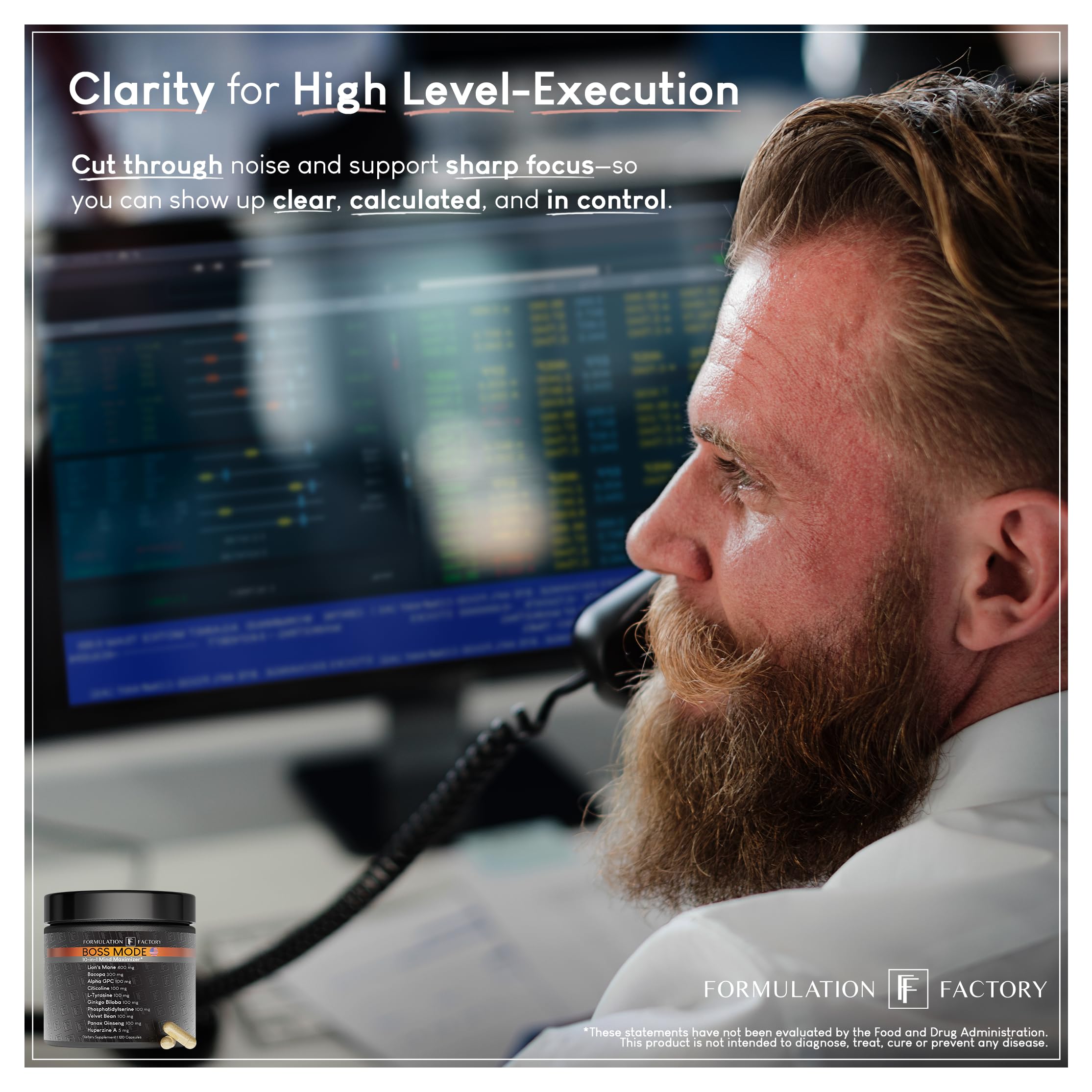 Formulation Factory ingredientes clave como Lion's Mane y Alpha-GPC para apoyo cognitivo