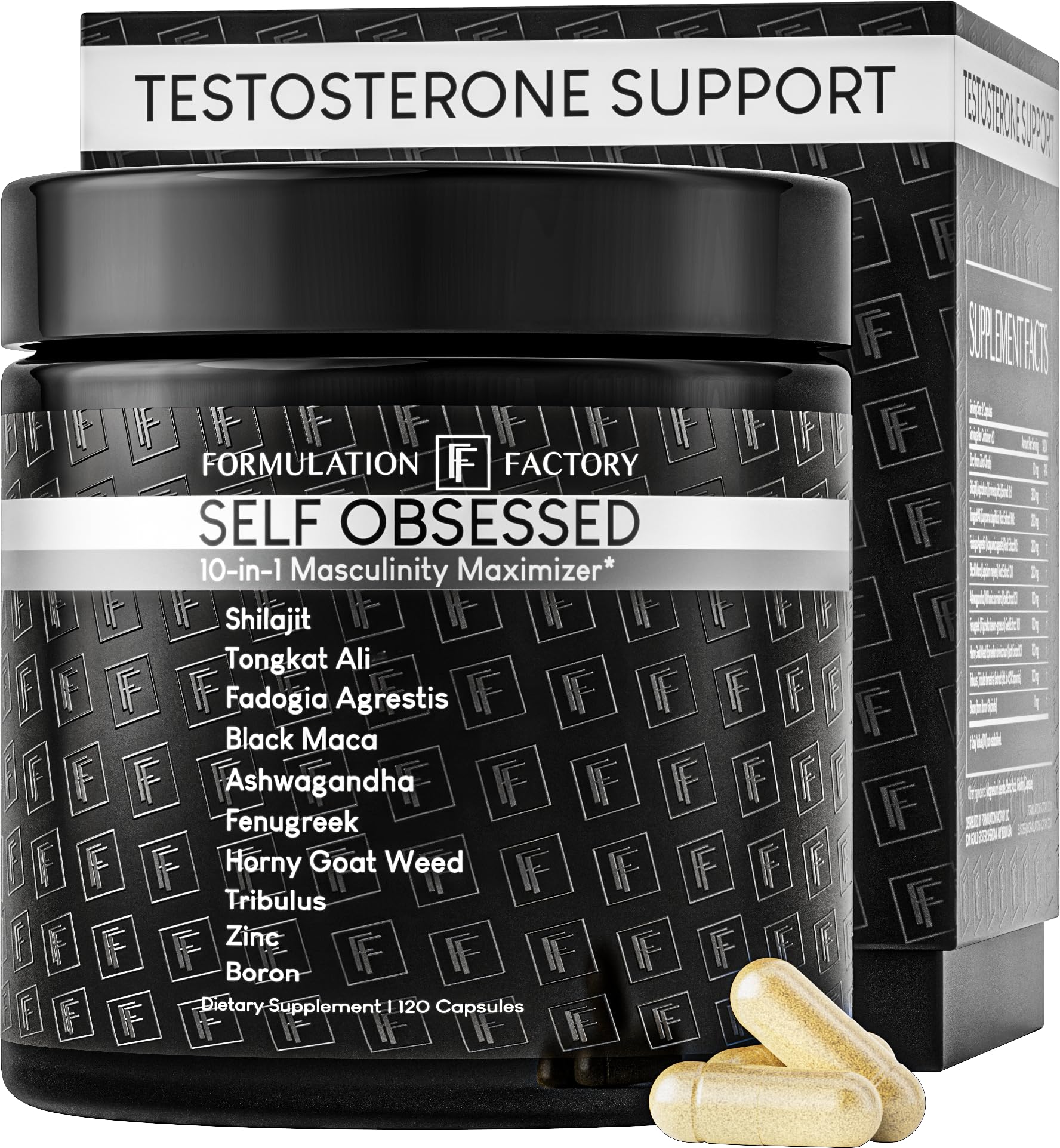 Formulation Factory frasco frontal mostrando la marca y beneficio de vitalidad
