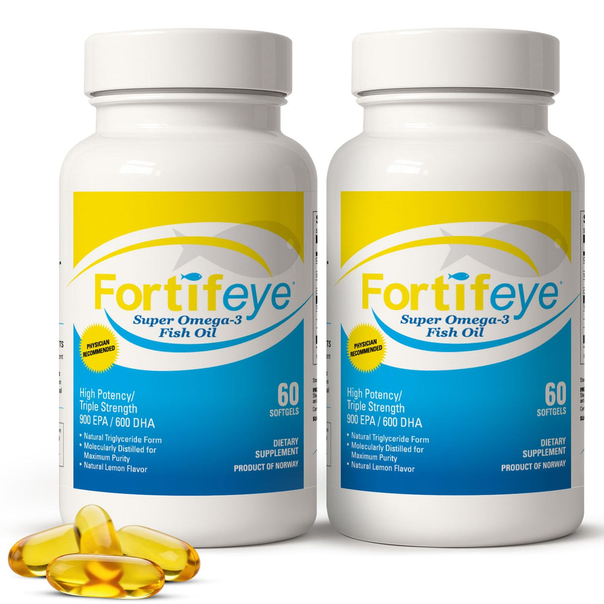 Fortifeye frasco frontal que muestra triple concentración y beneficio diario