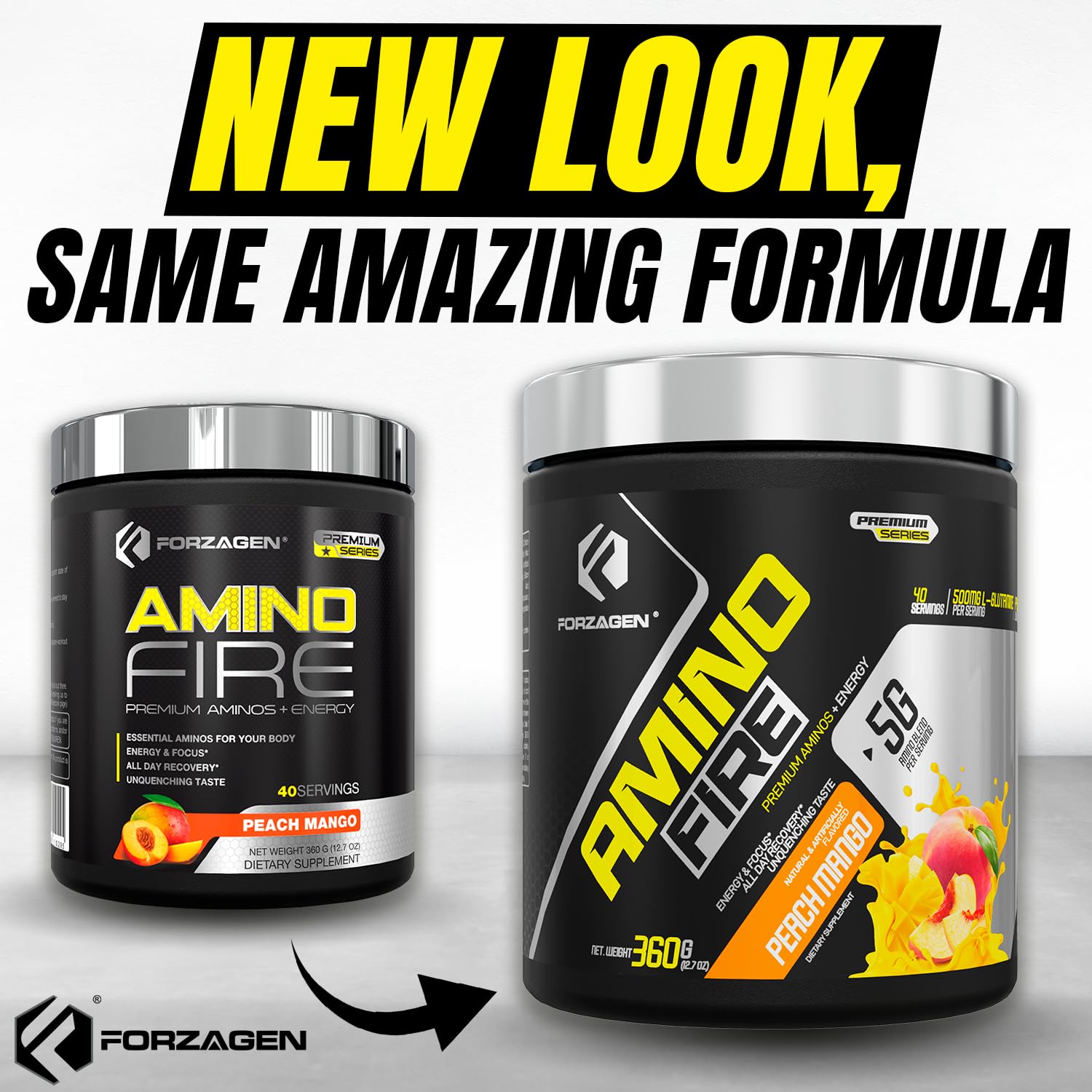Forzagen Amino Fire cucharada con porción para control fácil de dosis