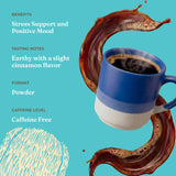 Four Sigmatic en una taza servido en bebida caliente para calma diaria