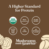 Four Sigmatic ingredientes crudos: hongos funcionales y proteínas vegetales