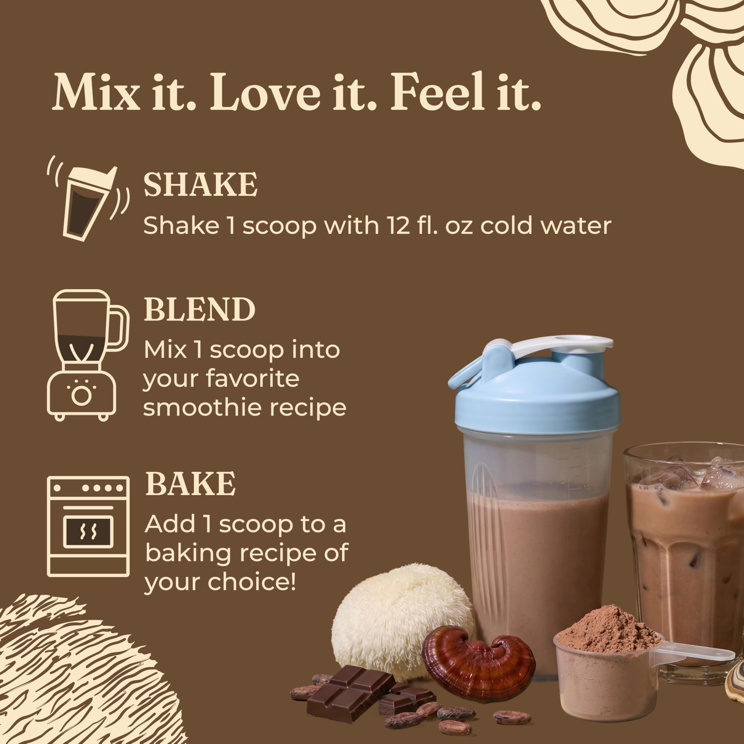 Four Sigmatic textura del polvo cacao cremoso lista para mezclar