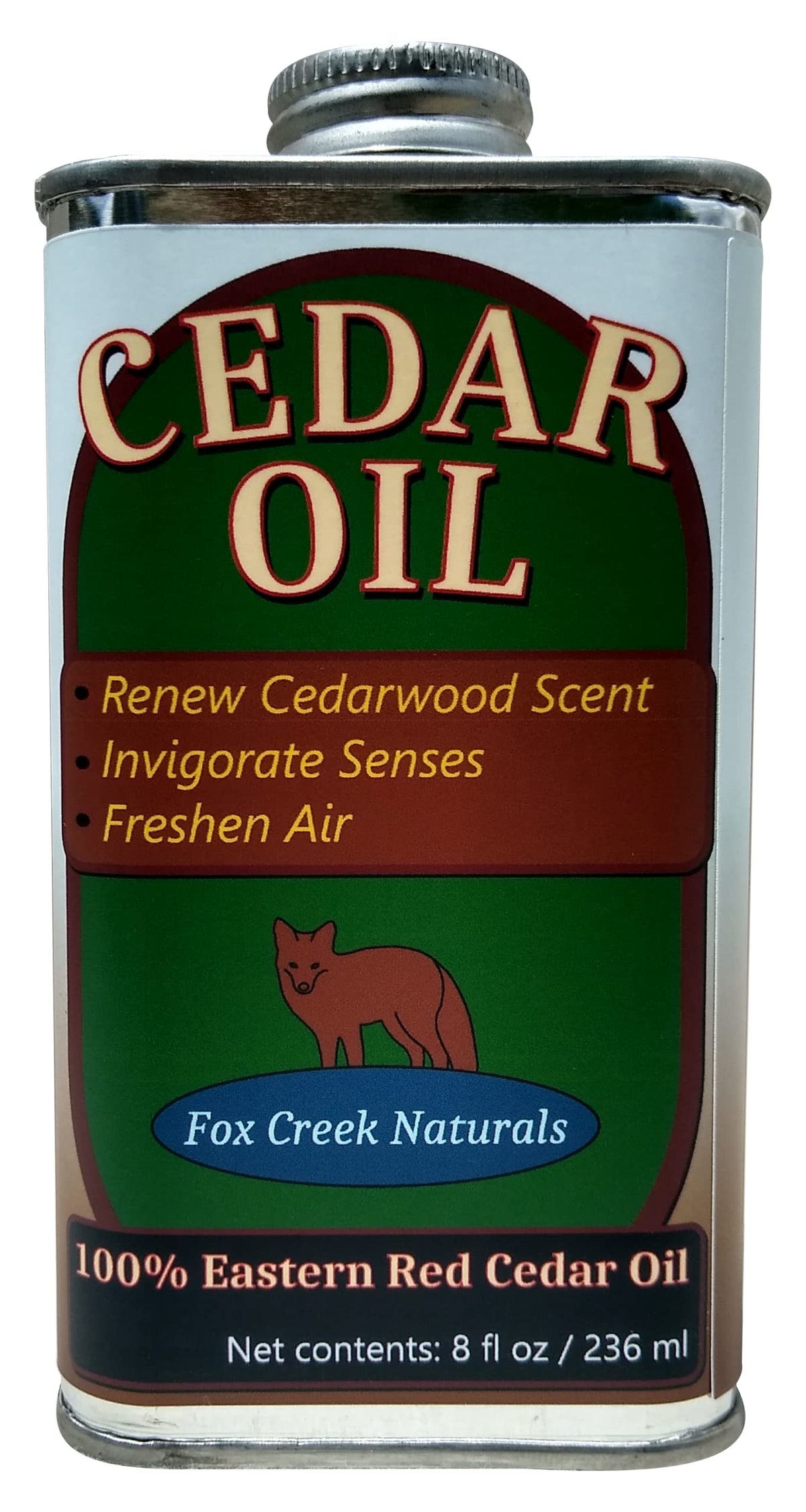 Fox Creek Naturals frasco delantero de 8oz mostrando etiqueta y cierre, confianza artesanal