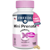 FREEDA frente del empaque mini prenatal mostrando información esencial y conveniencia