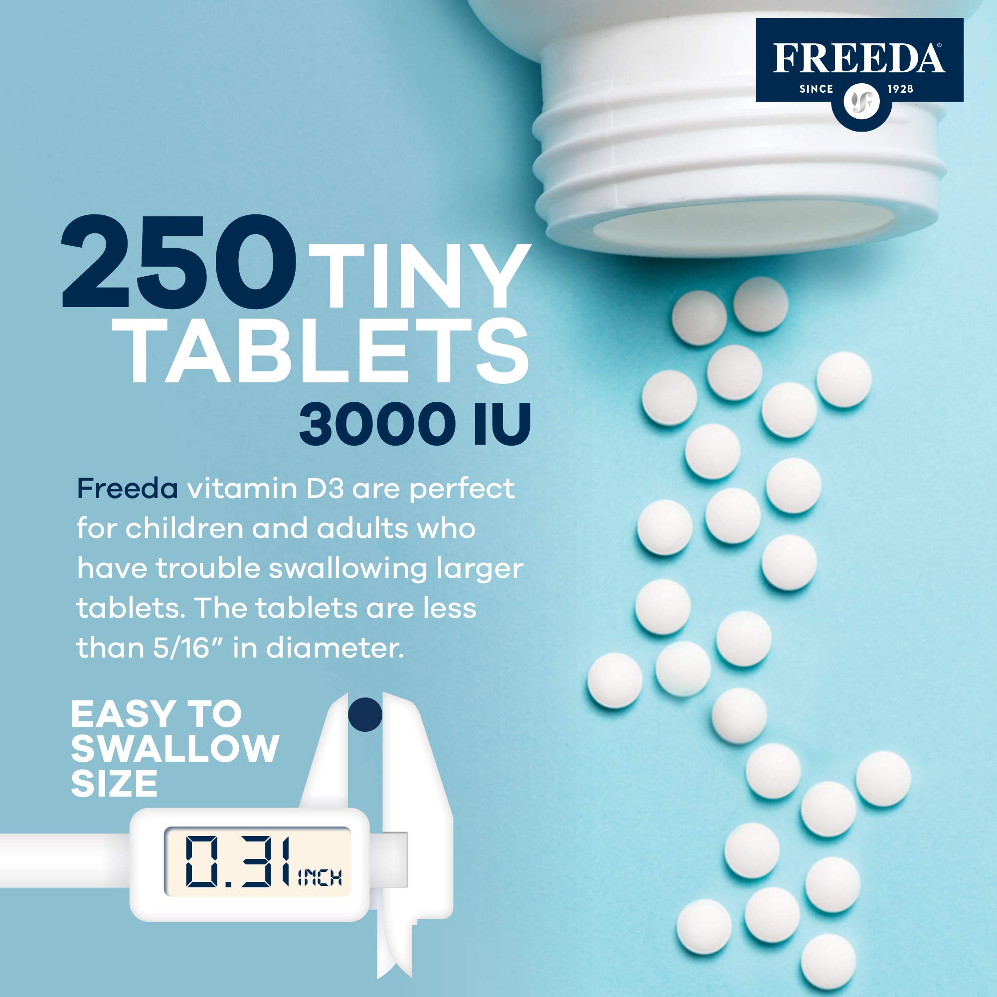 FREEDA comparación de tamaño con softgel destacando comodidad