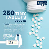 FREEDA comparación de tamaño con softgel destacando comodidad
