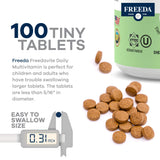 FREEDA Freedavite cierre del envase en primer plano, transmite calidad y conservación