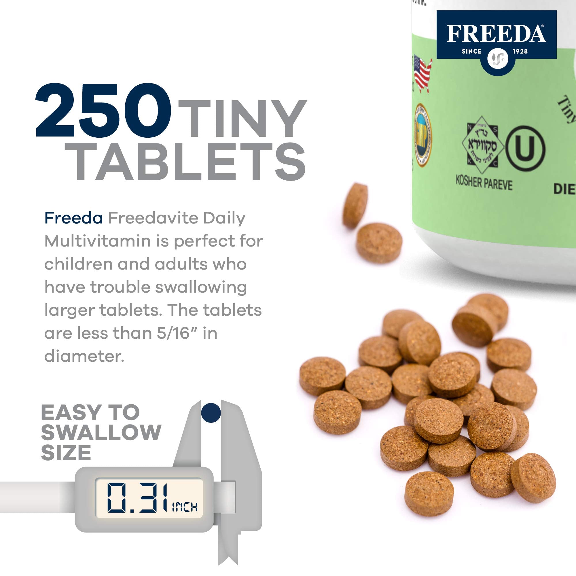 FREEDA freedavite tableta en mano para demostrar su portabilidad
