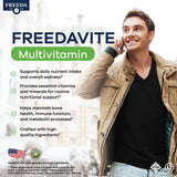 FREEDA Freedavite comparación de tamaño con objeto cotidiano, demuestra tamaño diminuto