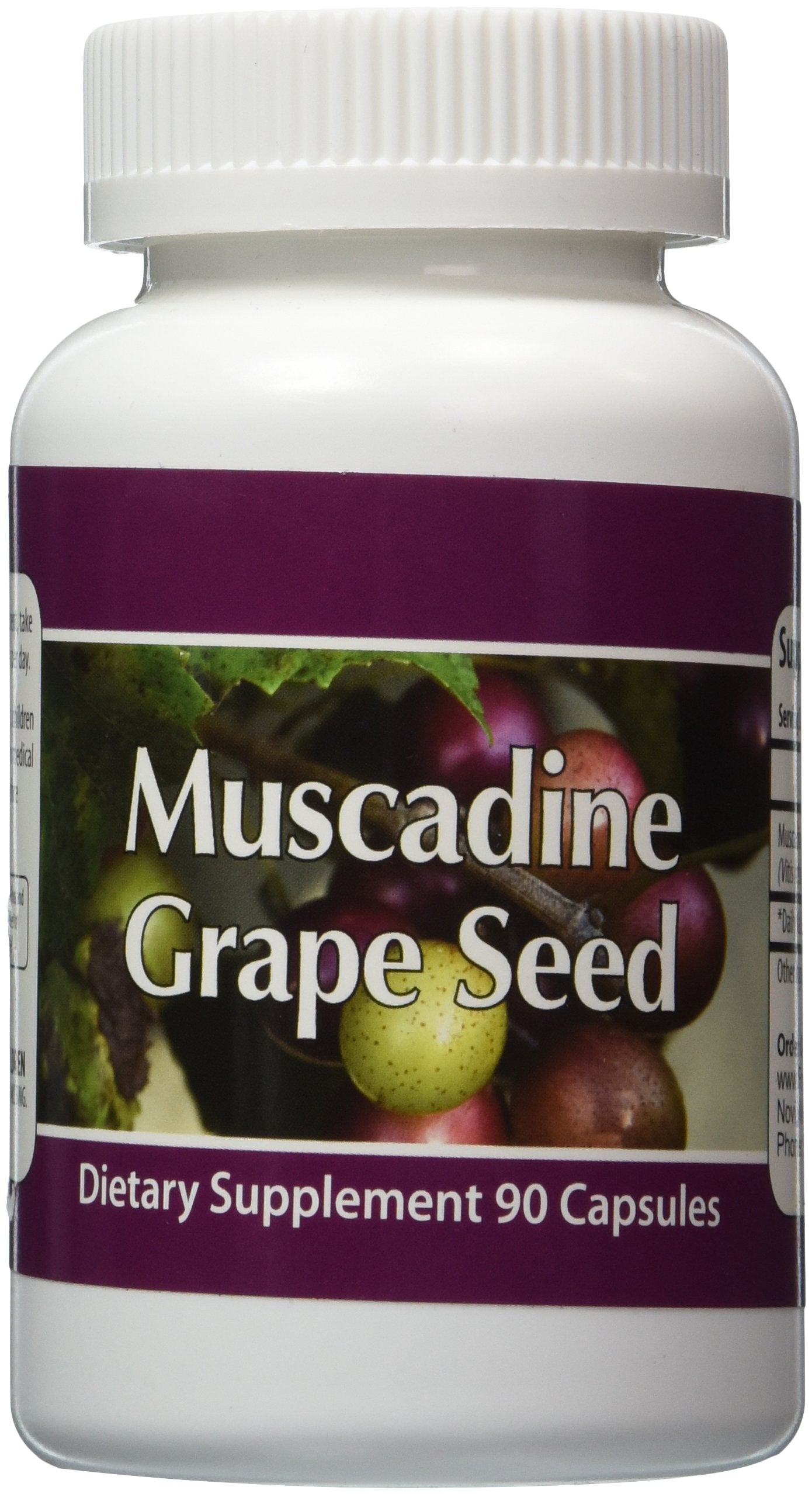 Fresh Health Nutritions frasco frontal de Muscadine Grape Seed, presentación clara