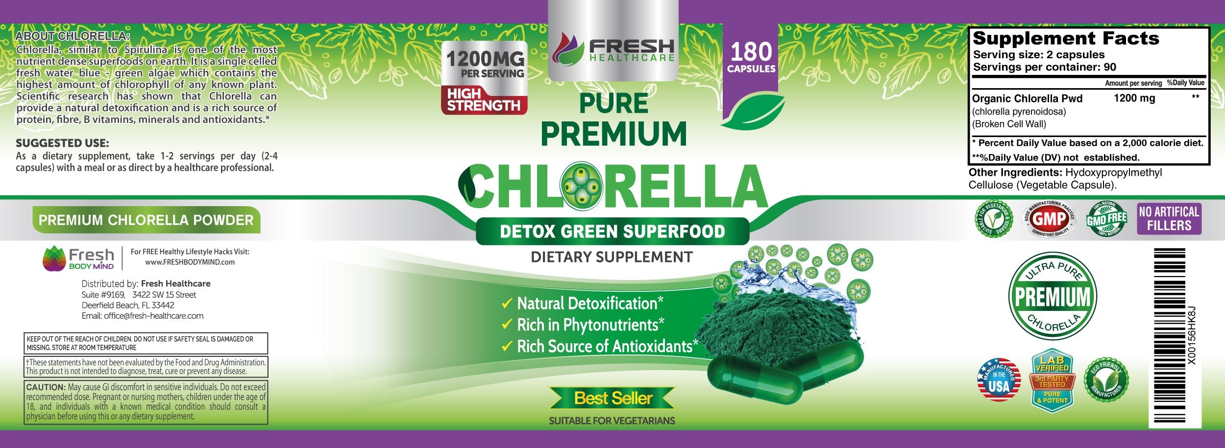 FRESH HEALTHCARE cápsulas junto a batido verde, integración en rutina diaria