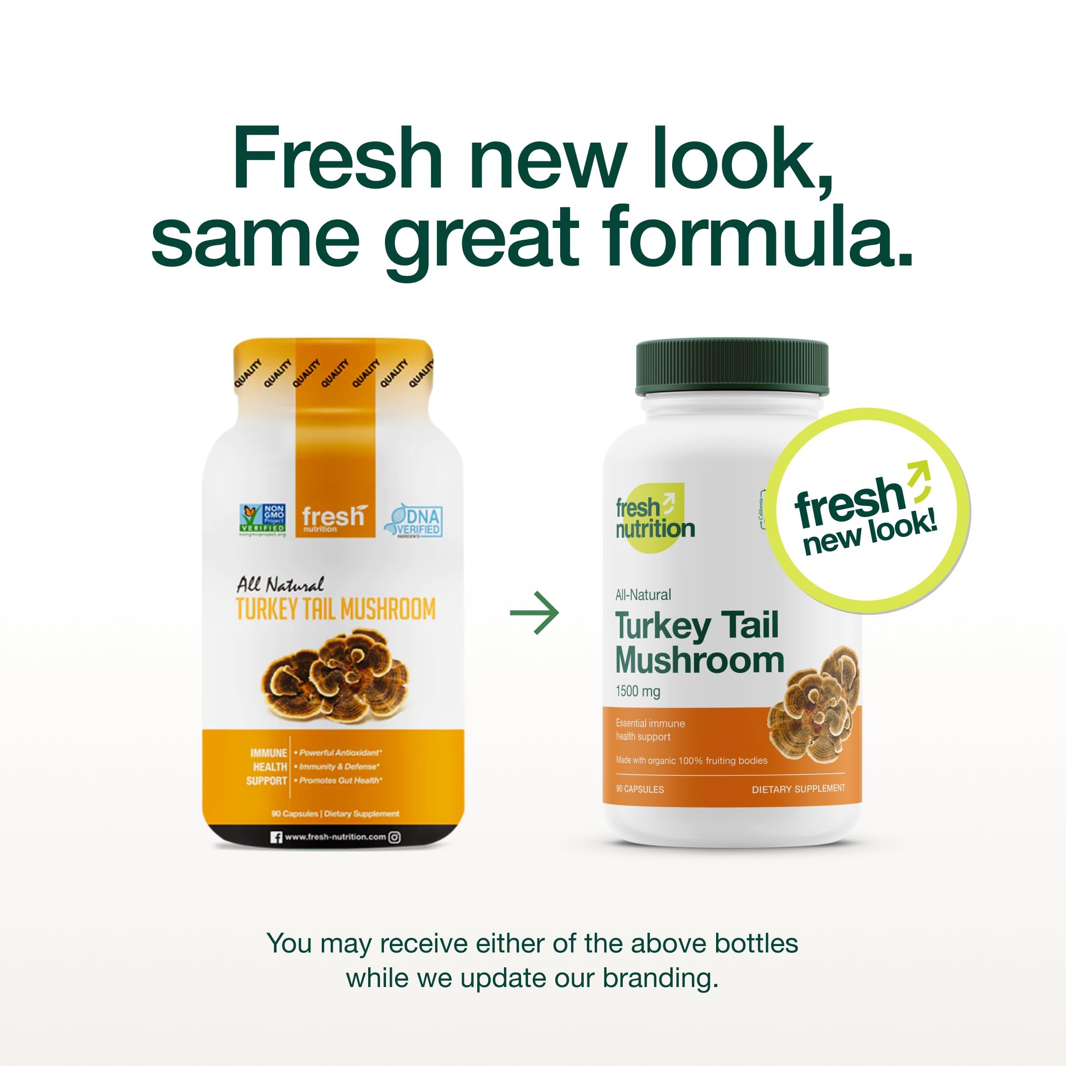 Fresh Nutrition cápsulas en mano para medir dosis y portabilidad