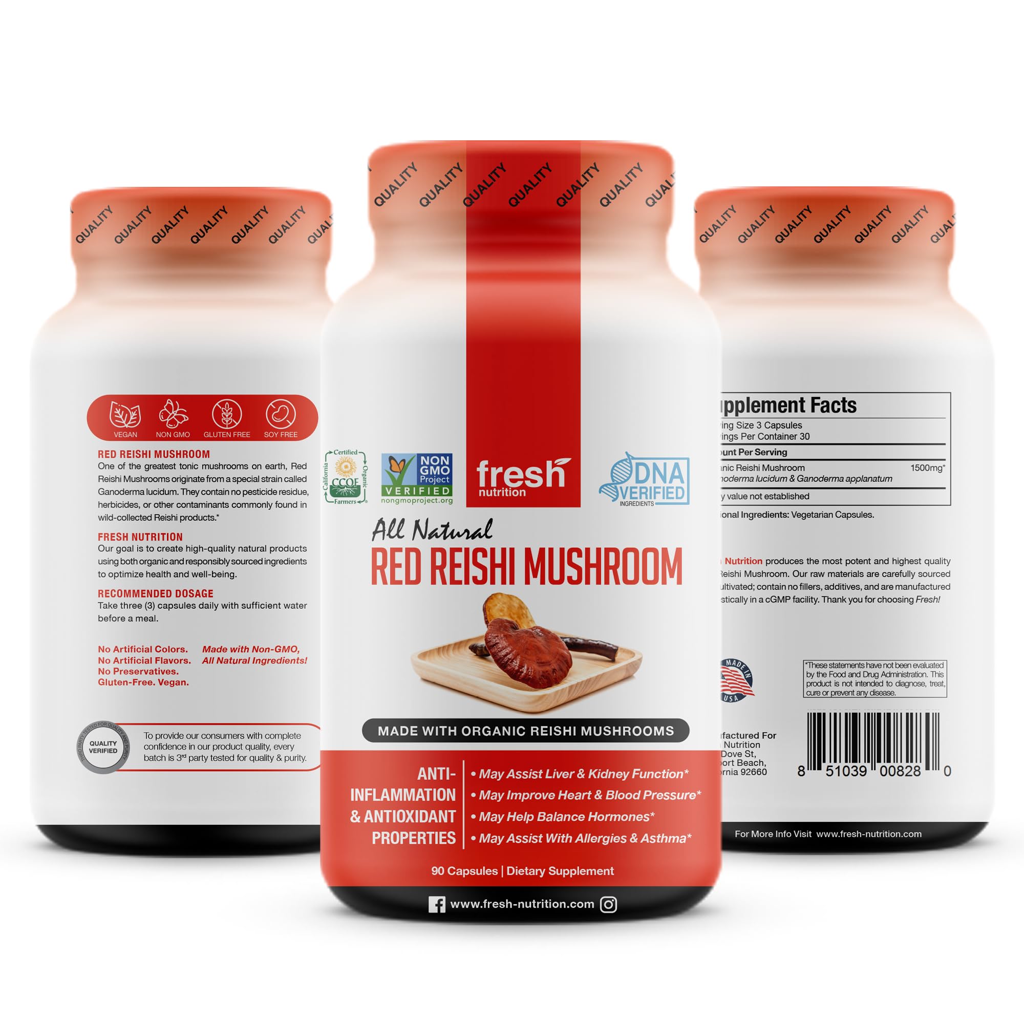 Fresh Nutrition cápsulas detalle de textura y facilidad de ingestión