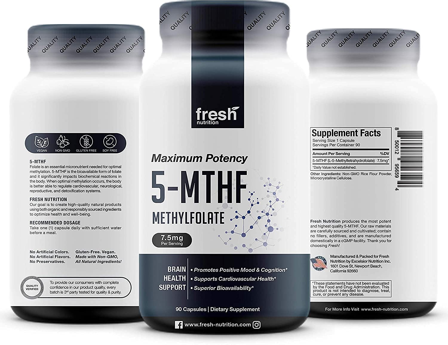 Fresh Nutrition sello de laboratorio y certificación, garantía de pruebas externas