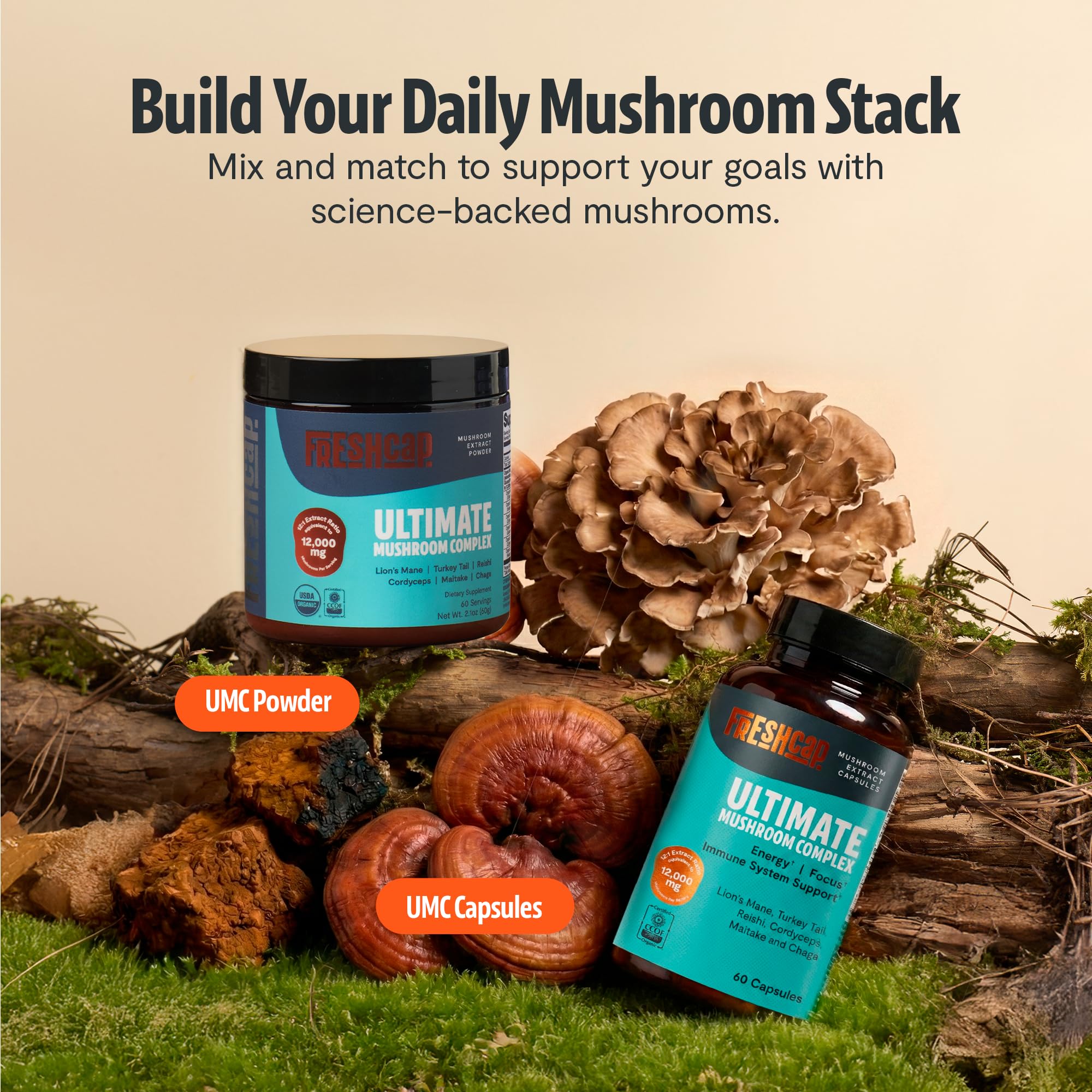 FreshCap Mushrooms en entorno doméstico ilustrando integración en rutina