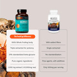 FreshCap Mushrooms cápsula en mano para comparar tamaño y dosificación