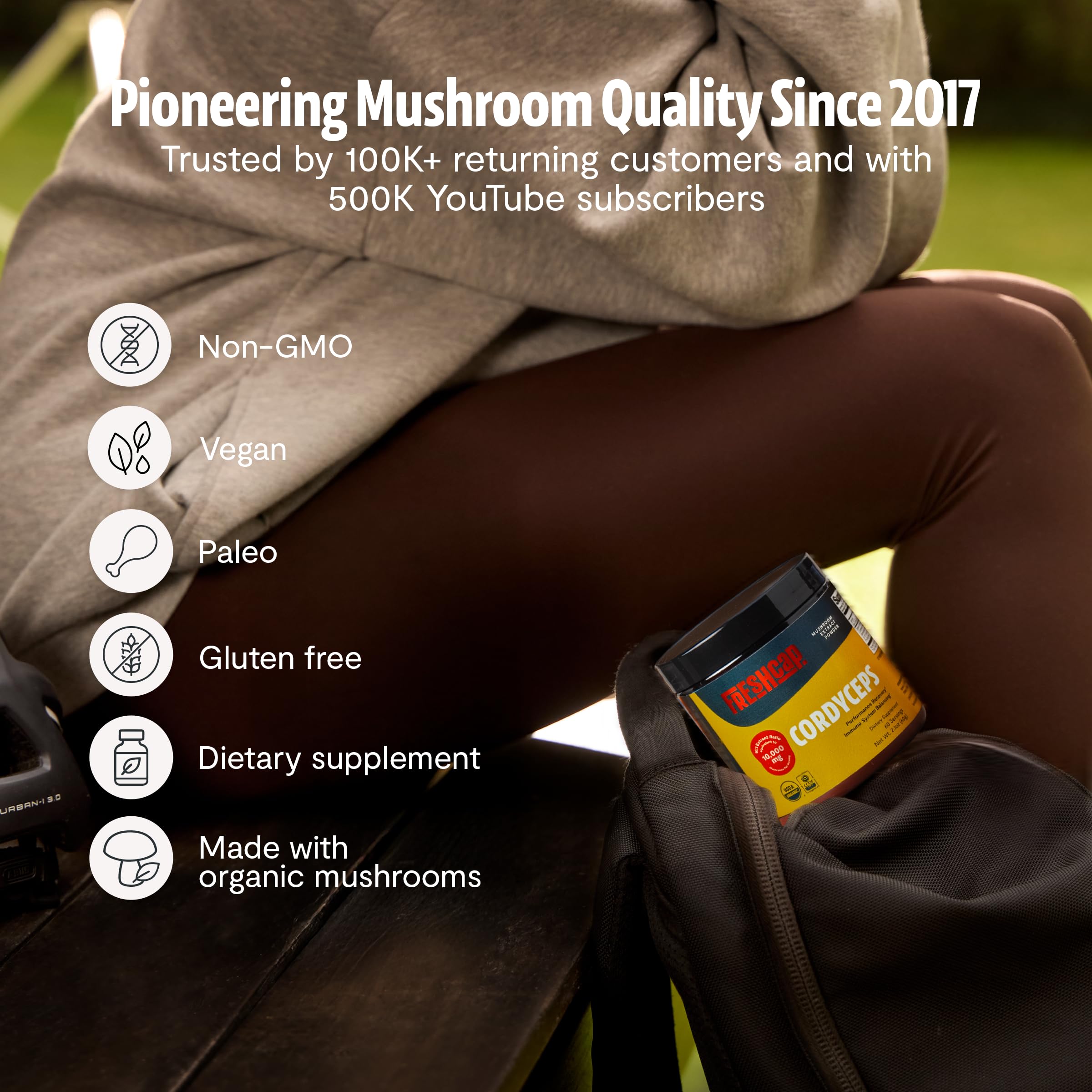 FreshCap Mushrooms lista de ingredientes sin rellenos ni granos